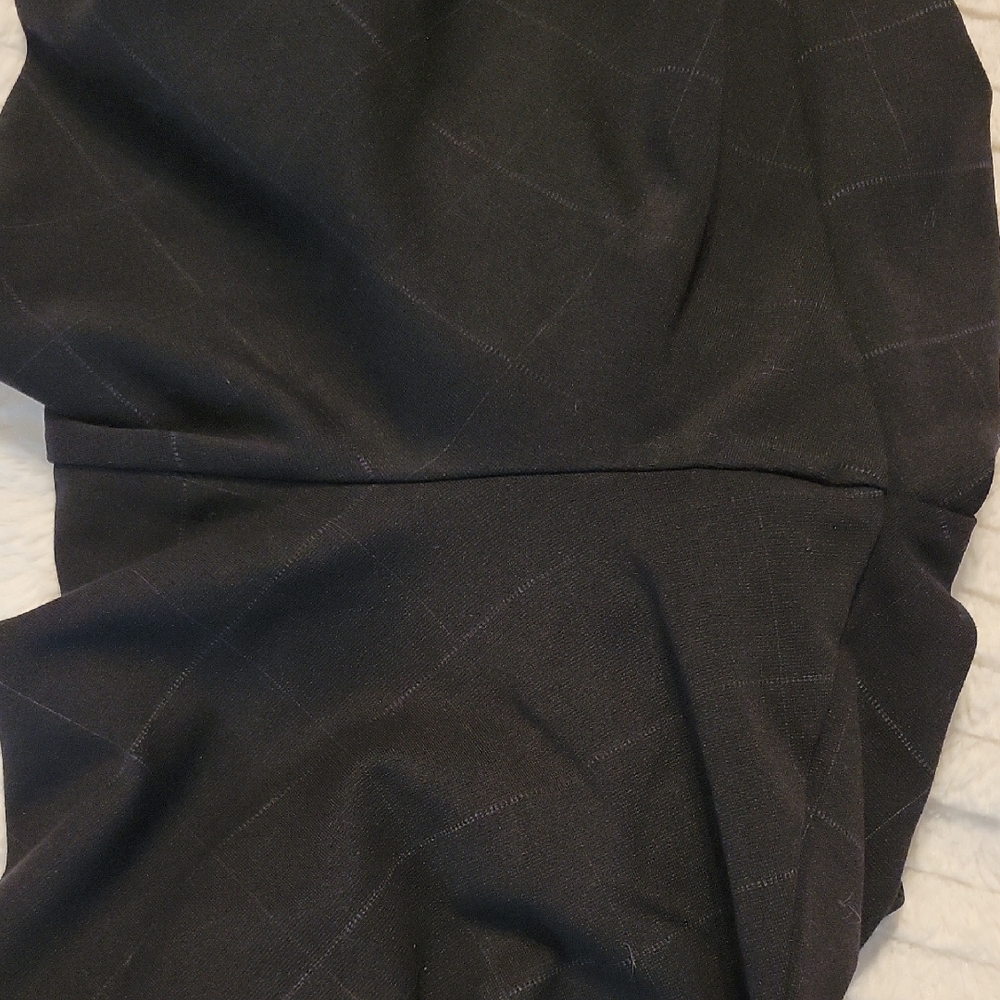 Ellen Tracy Black Dress Pants Sleek Tapered Design Thin Stripe Checkered Design - Picture 6 of 7